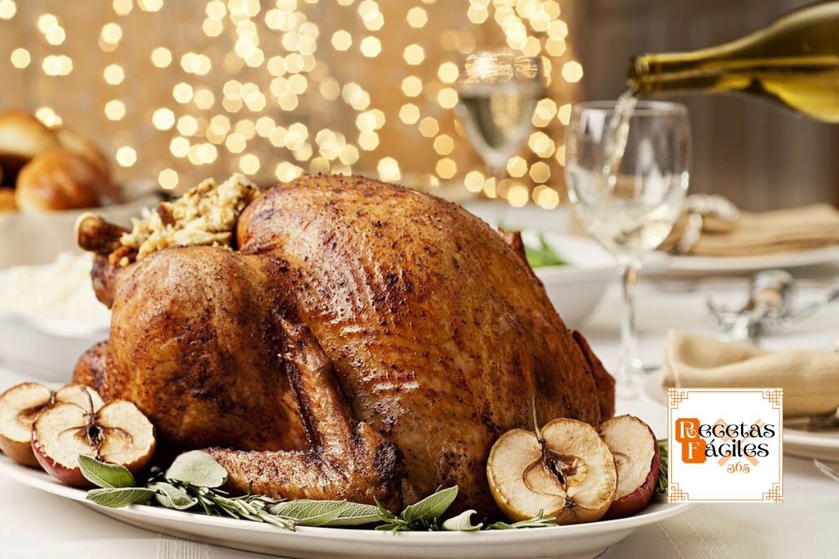 Receta de pavo asado al horno para acción de gracias - thanksgiving o navidad - christmas.